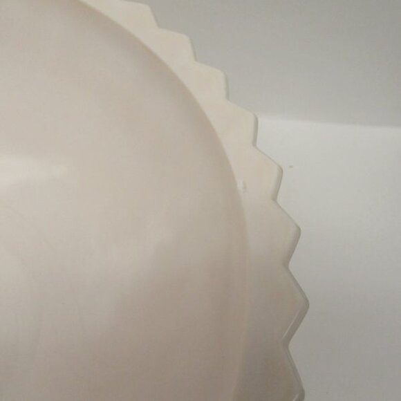 Jeannette Glass Vintage SHELL PINK HOLIDAY Button Bows 11 In Footed Console Bowl - Picture 5 of 5